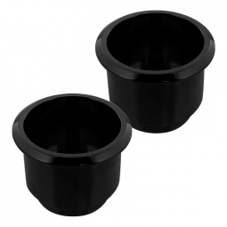 Billet Aluminum Large Cup Holder Insert Gloss Black, Pair