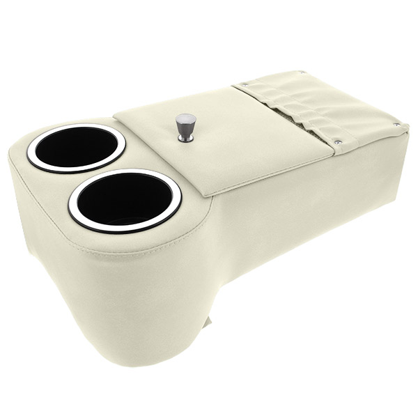 White Low Rider Floor Console & Cup Holders | CupHoldersPlus
